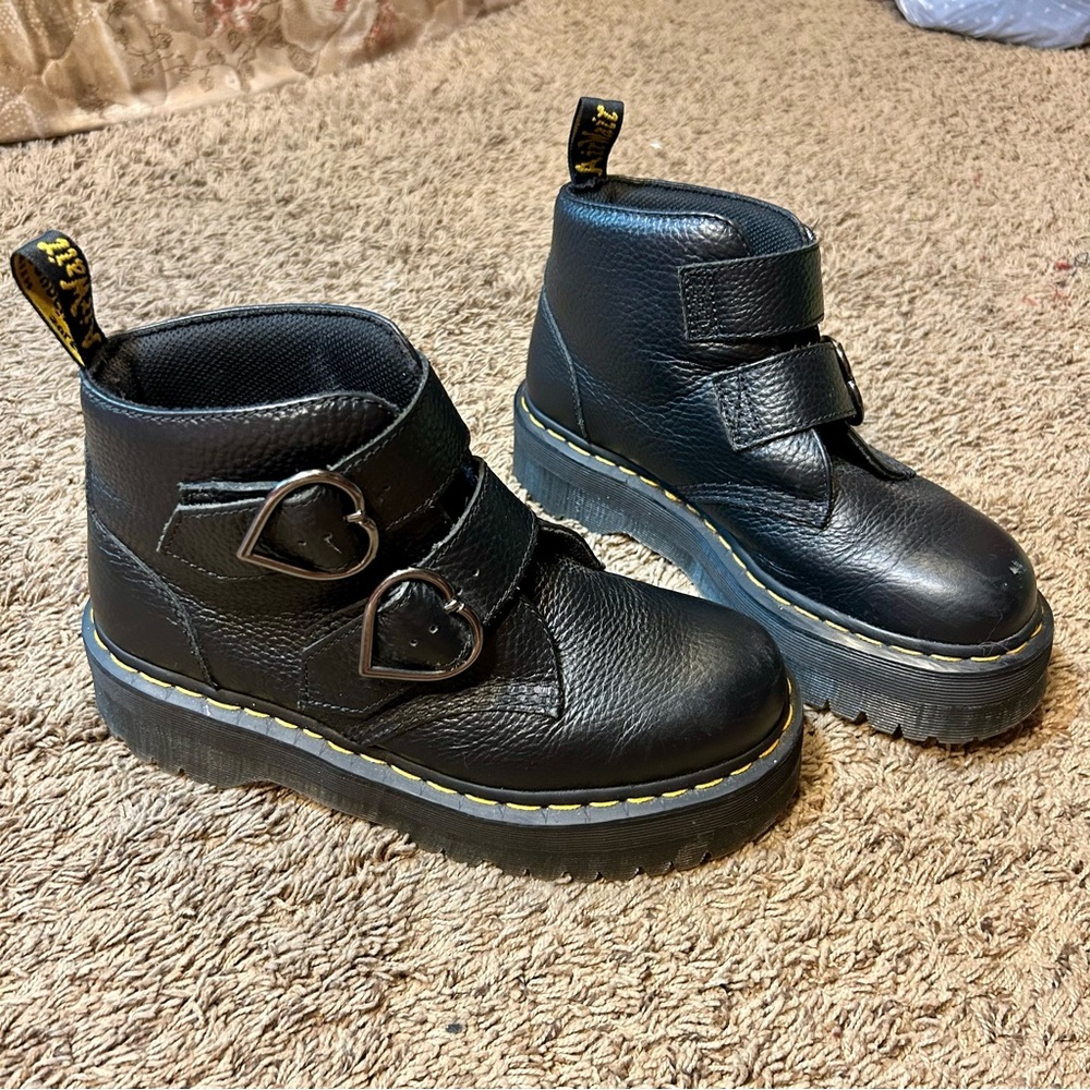 Black Devon Heart Dr. Martens Platform Boots!